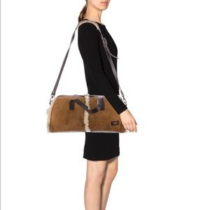 Shearling & Leather UGG  tote antiqued brass